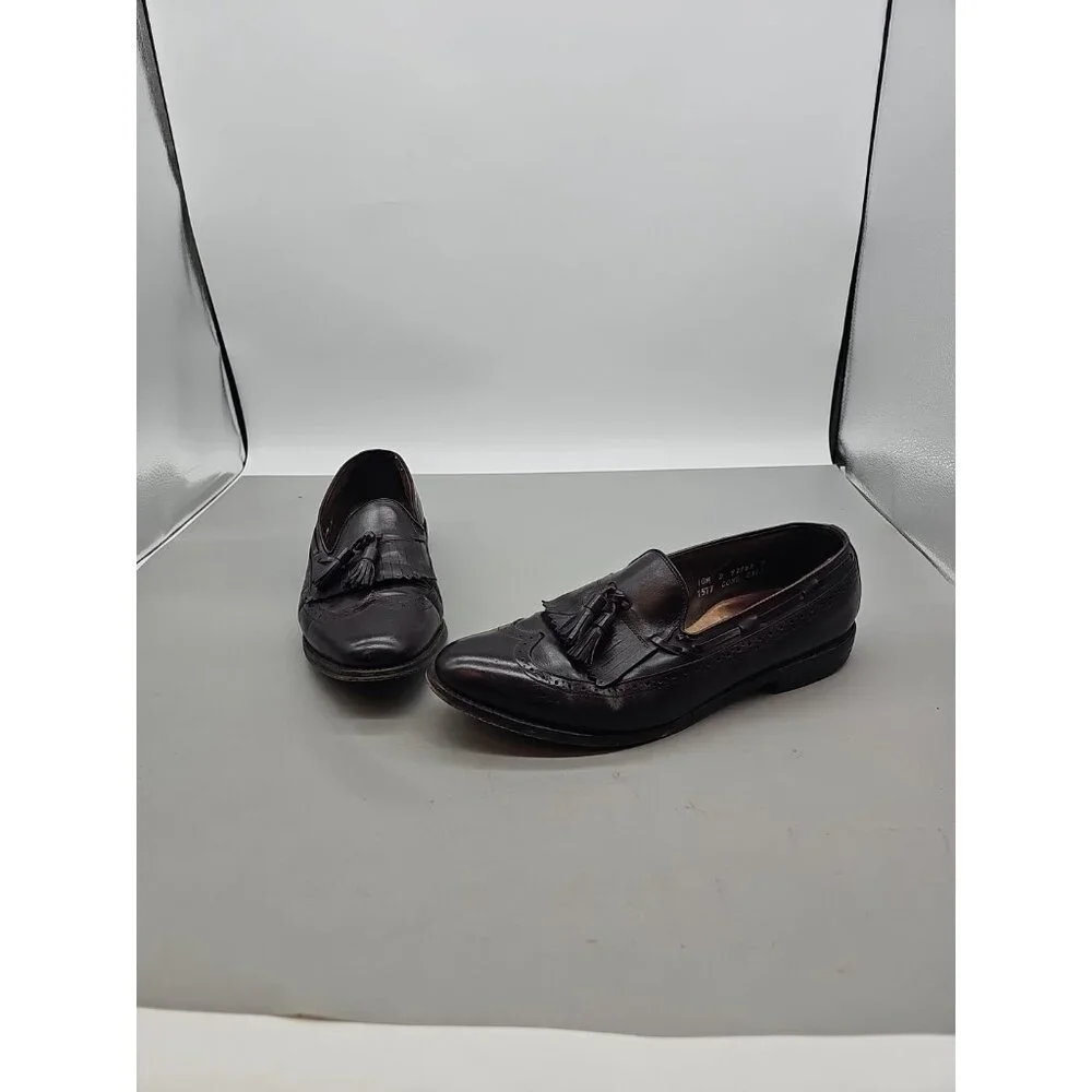 Allen Edmonds Arlington Burgundy Wingtip Brouge Kiltie Tassel Loafers‎ Mens 10.5